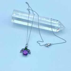 Spider Stainless Steel CZ Necklace